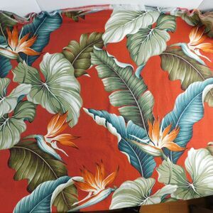 Trendtex Tropical Decor Fabric 1.27 yards 46x54 in Banana Leaves Green Brick